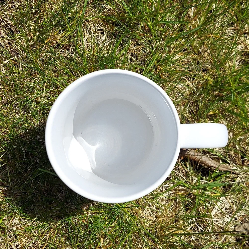 Shark Mug Don't Tell Me To Smile white gray pink coffee cup